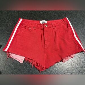 Women’s Pistola Red / white stripe denim shorts size 30